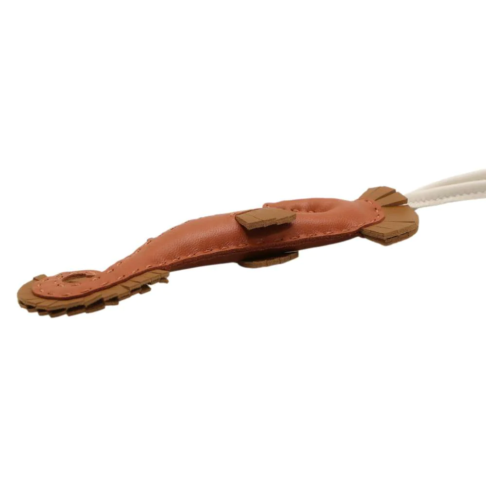 HERMES Ipo Bag Charm Gold/Craie/Kraft Lambskin